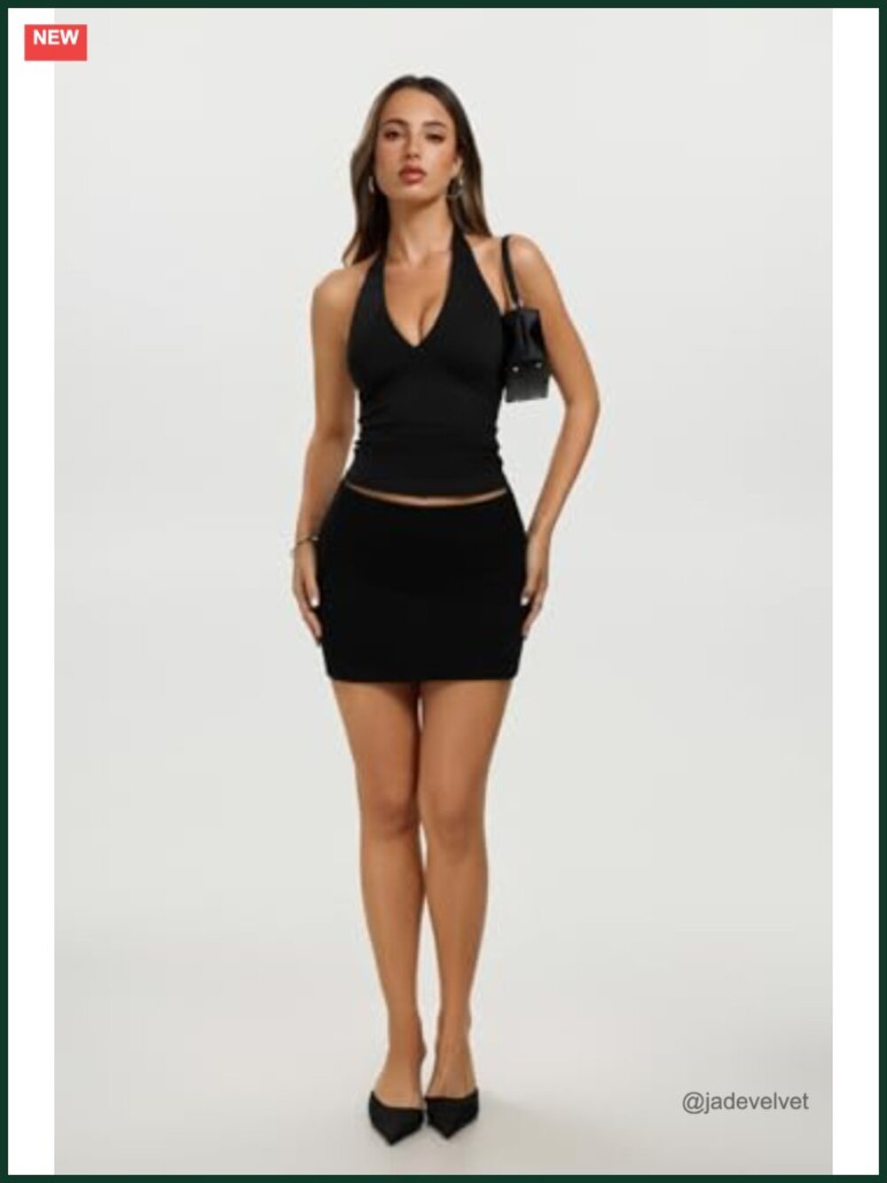 Double Lined Halter Tank Top Backless Going Out Cami - Sleeveless V-Neck - Picture 4 of 6